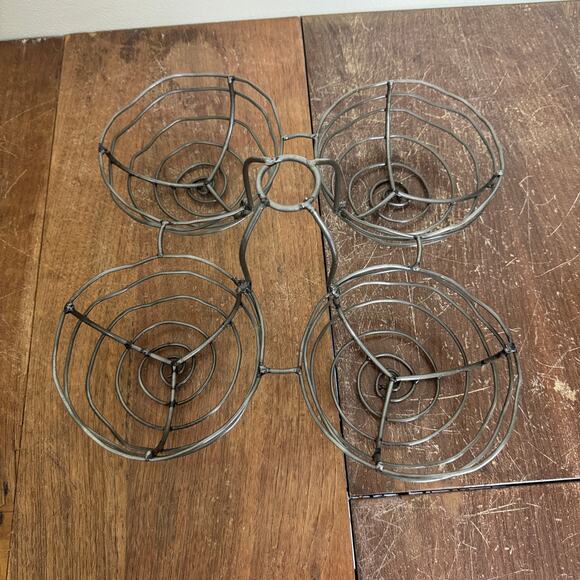 Kalalou Wire Wine Bottle Topper Quad Basket Snack Holder‎ Event Decor - Picture 6 of 6